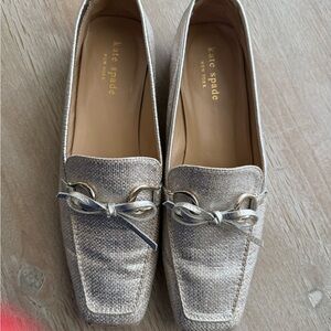 Kate Spade Metallic Silver Loafers